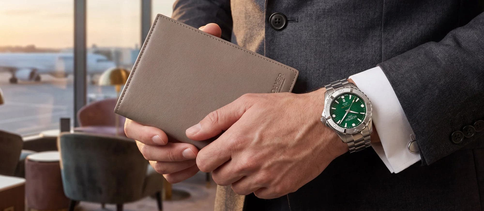 Roamer green dial watch